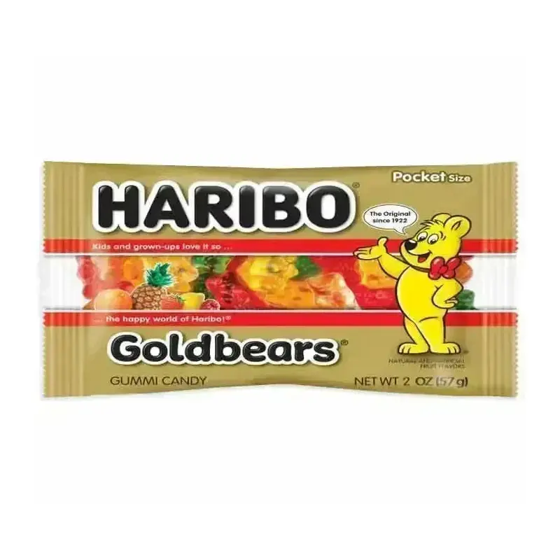 Haribo Gold-Bears Gummy Bears Pocket Size Packs: 24-Piece Box