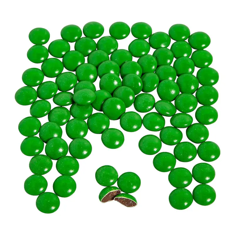 Milk Chocolate Gems - Green: 2LB Bag