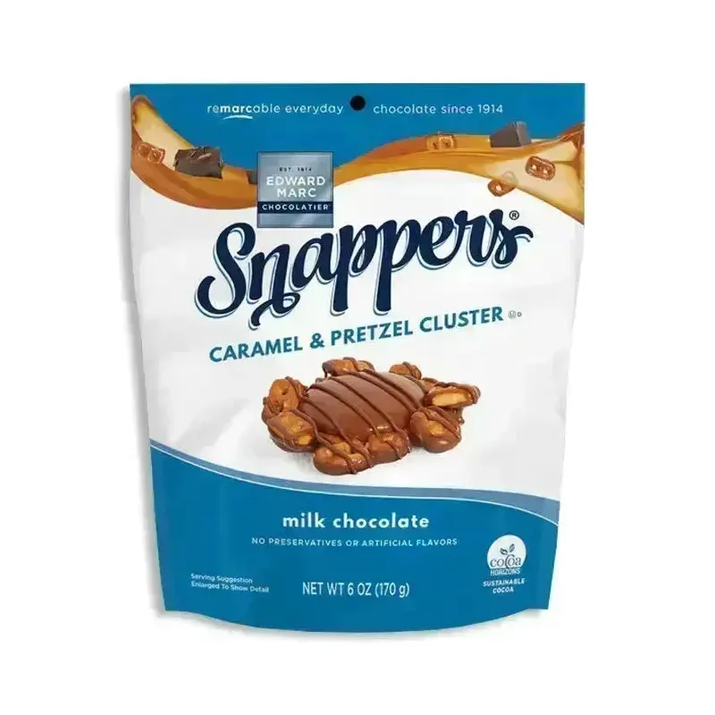 Snappers Milk Chocolate Caramel Covered Pretzel Clusters: 10-Piece Case