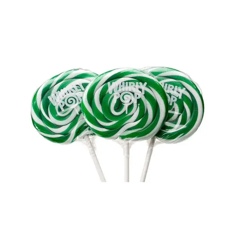 Whirly Pop 1.5-Ounce Swirl Suckers - Green: 24-Piece Display