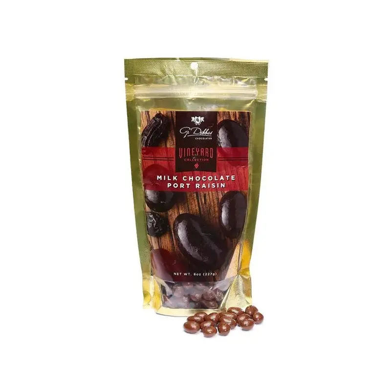 Wine Flavored Chocolate Covered Raisins - Port: 8-Ounce Bag