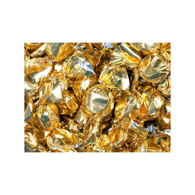 Wrapped Hard Candy Ovals - Gold - Peppermint: 5LB Bag
