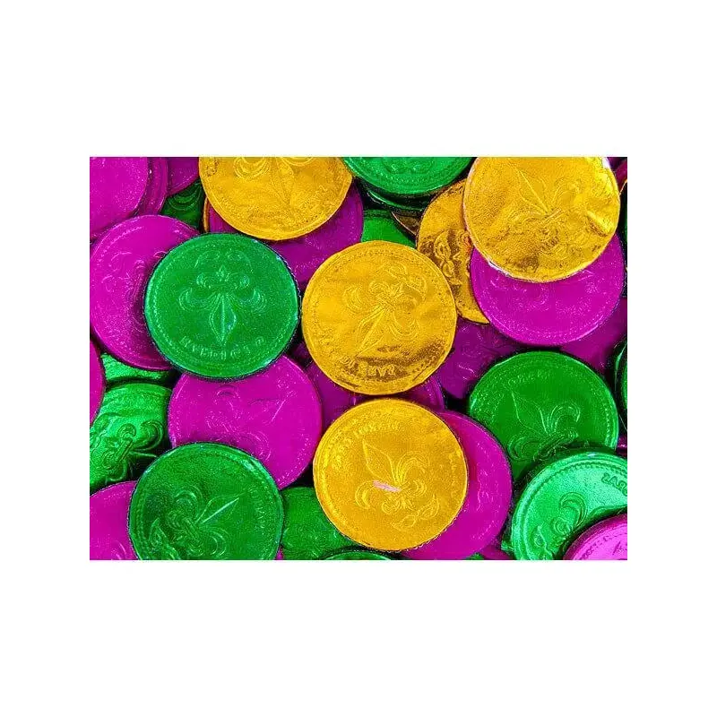 Bee International Mardi Gras Bubble Gum Coins: 100-Piece Bag