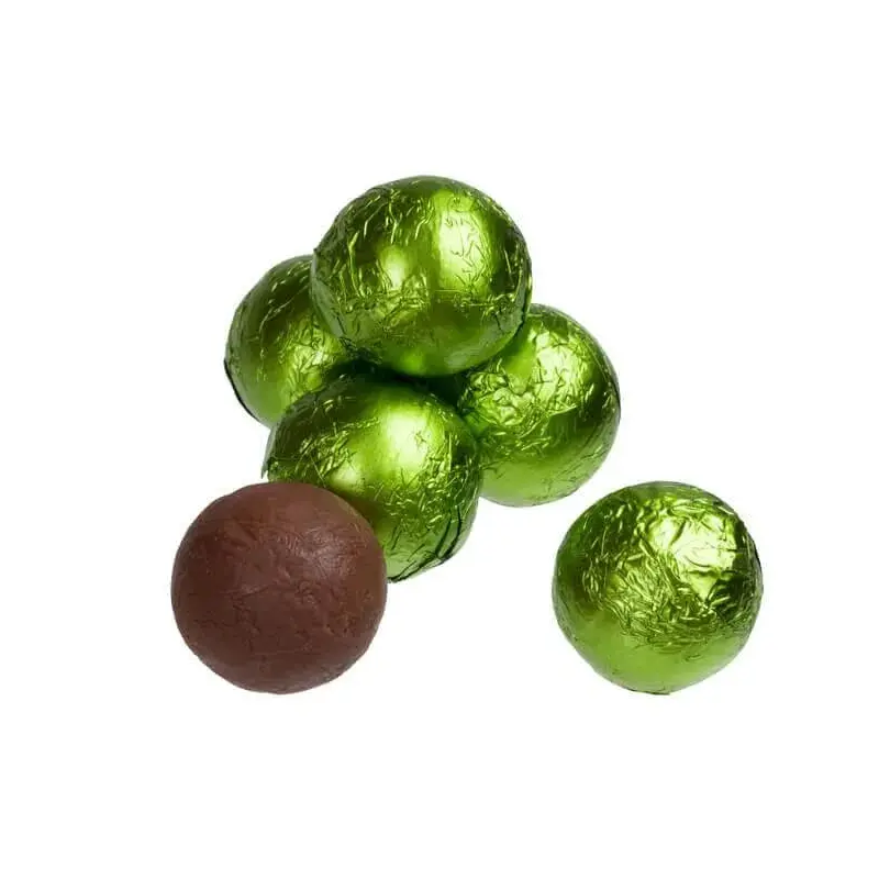 Foiled Milk Chocolate Balls - Kiwi Green: 2LB Bag