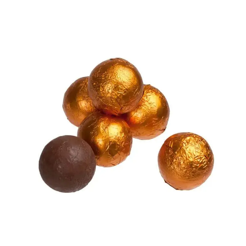 Foiled Milk Chocolate Balls - Orange: 2LB Bag