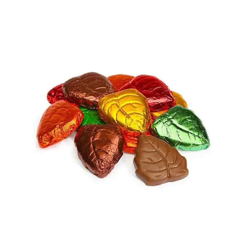 Madelaine Foiled Milk Chocolate Autumn Leaves Candy: 10LB Case