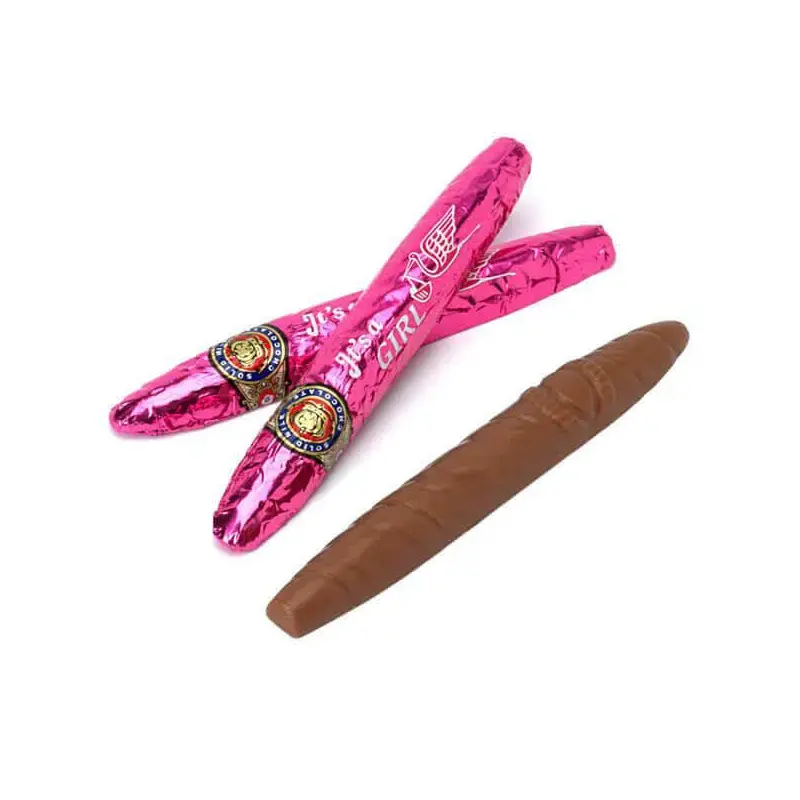 Madelaine Foiled Milk Chocolate Cigars - Girl: 24-Piece Box