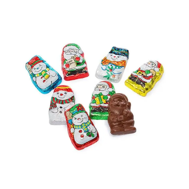 Palmer Foiled Mini Chocolate Santas and Snowmen: 12LB Bag