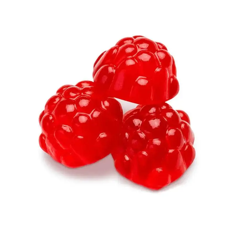 Albanese Red Raspberry Gummy Berries Candy: 5LB Bag
