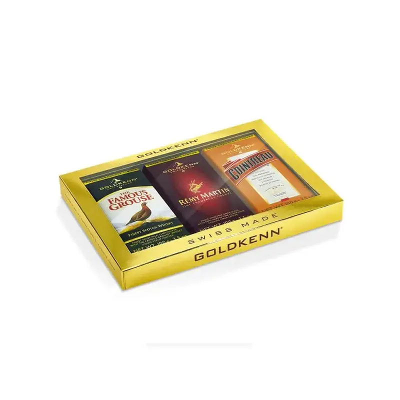 Goldkenn Assorted Liquor Filled Chocolate Bars: 3-Piece Gift Box