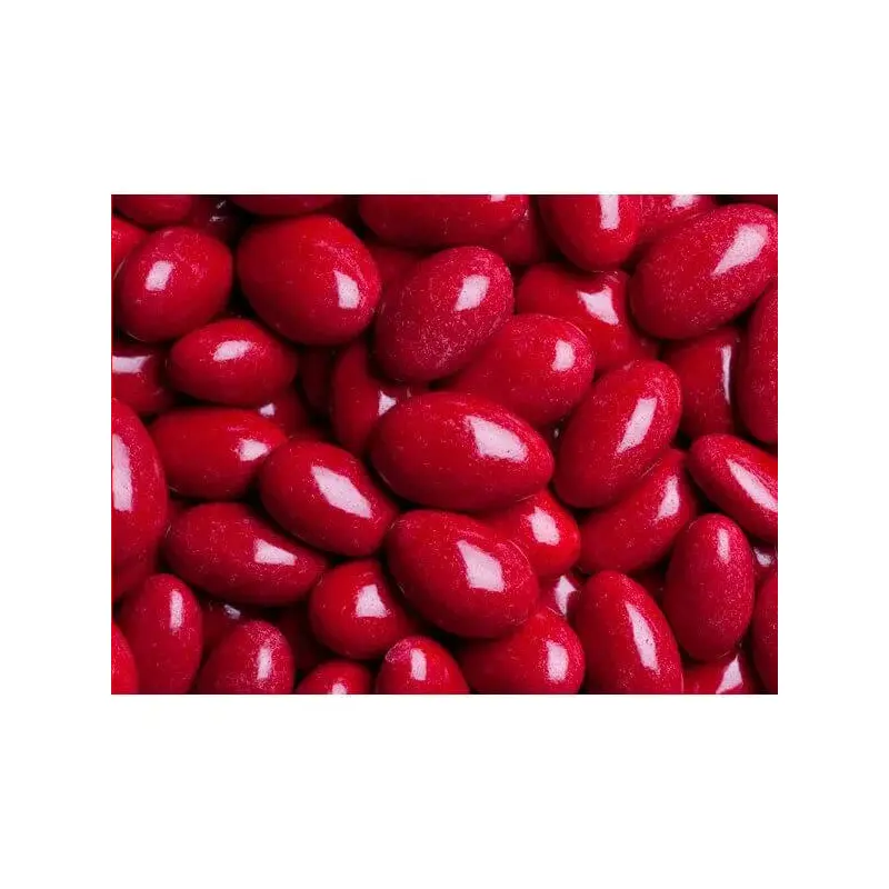 Koppers Chocolate Jordan Almonds - Red: 5LB Bag