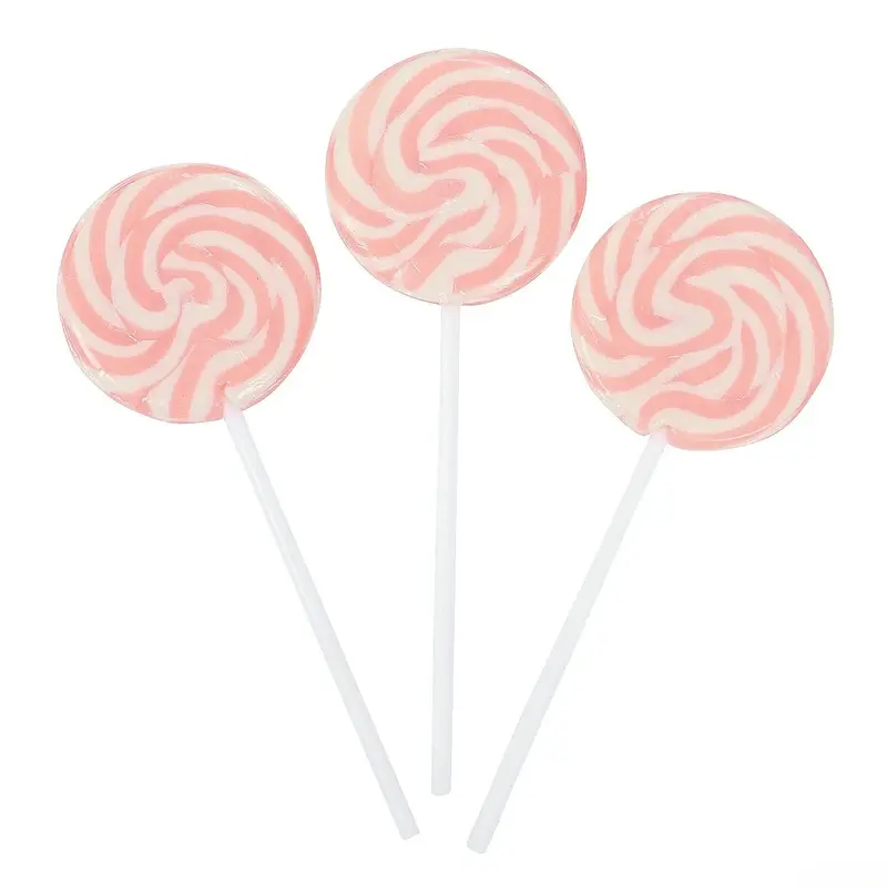 Pink Petite Swirl Lollipops - Strawberry: 24-Piece Bag