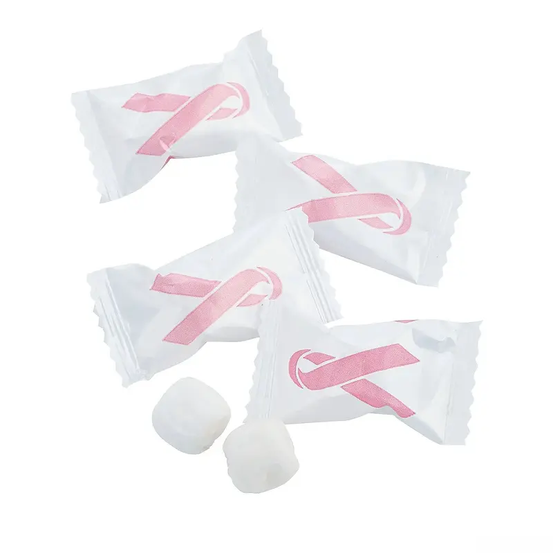 Pink Ribbon Breast Cancer Awareness Wrapped Butter Mint Creams: 108-Piece Bag
