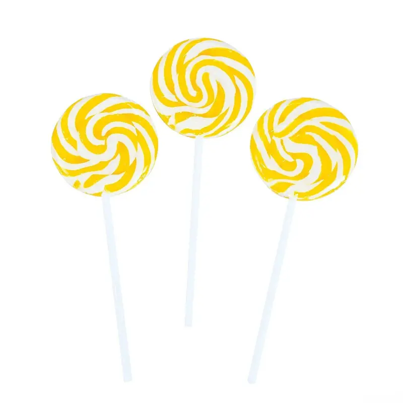 Yellow Petite Swirl Lollipops - Lemon: 24-Piece Bag