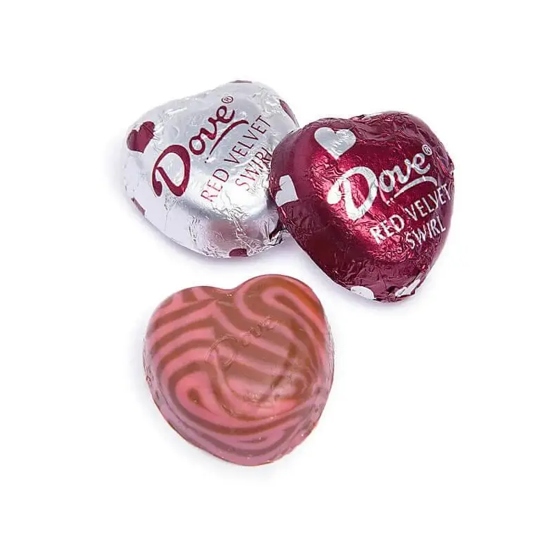 Dove Milk Chocolate and Red Velvet Swirl Valentine Hearts: 30-Piece Bag