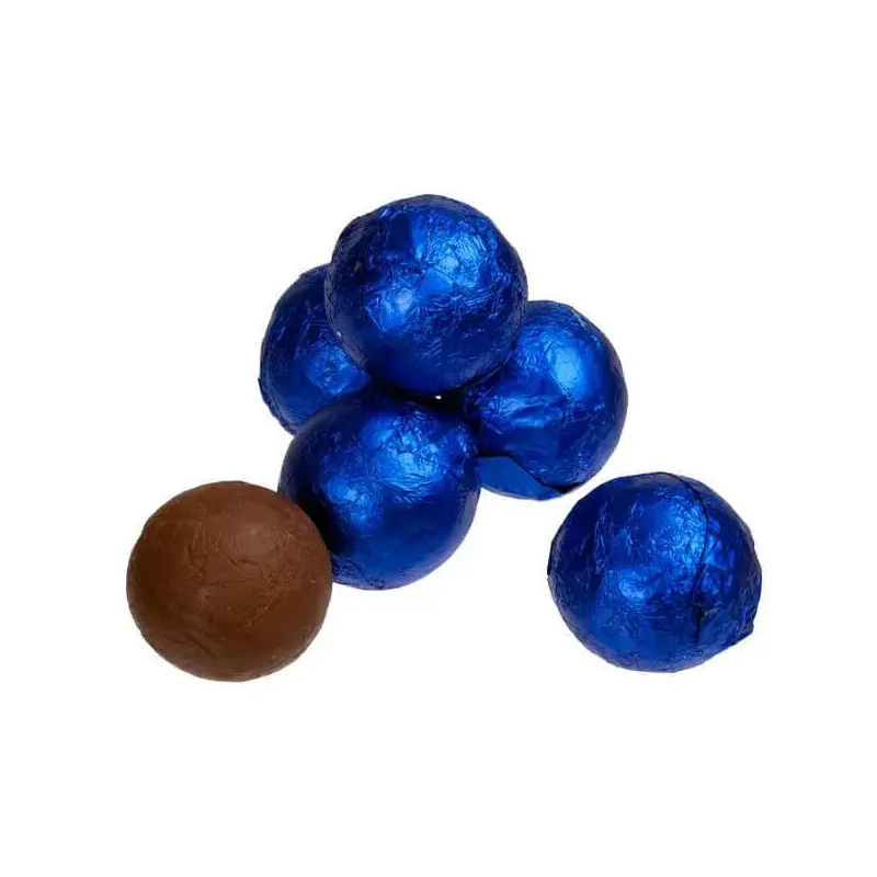 Foiled Milk Chocolate Balls - Royal Blue: 2LB Bag