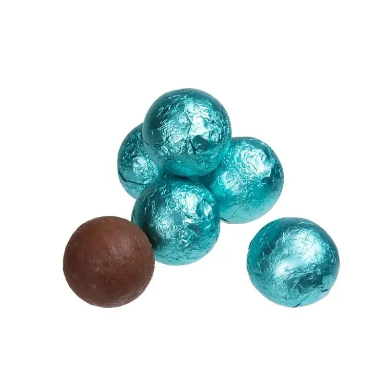 Foiled Milk Chocolate Balls - Tiffany Blue: 2LB Bag