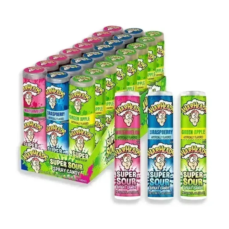 WarHeads Extreme Sour Candy Spray Bottles: 24-Piece Display