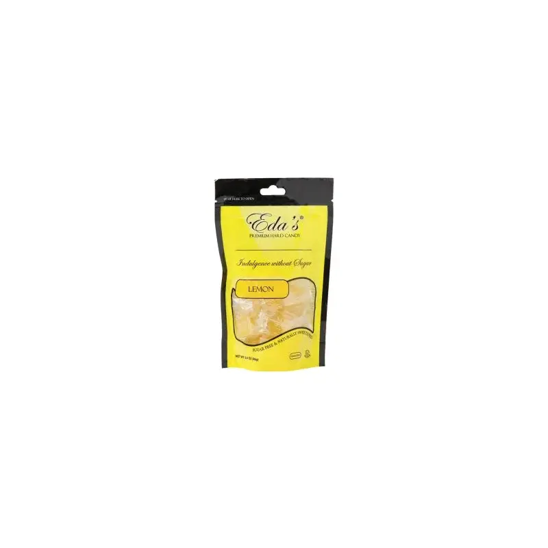 Eda's Sugar Free Hard Candy Drops - Lemon Peg Bags: 12-Piece Case