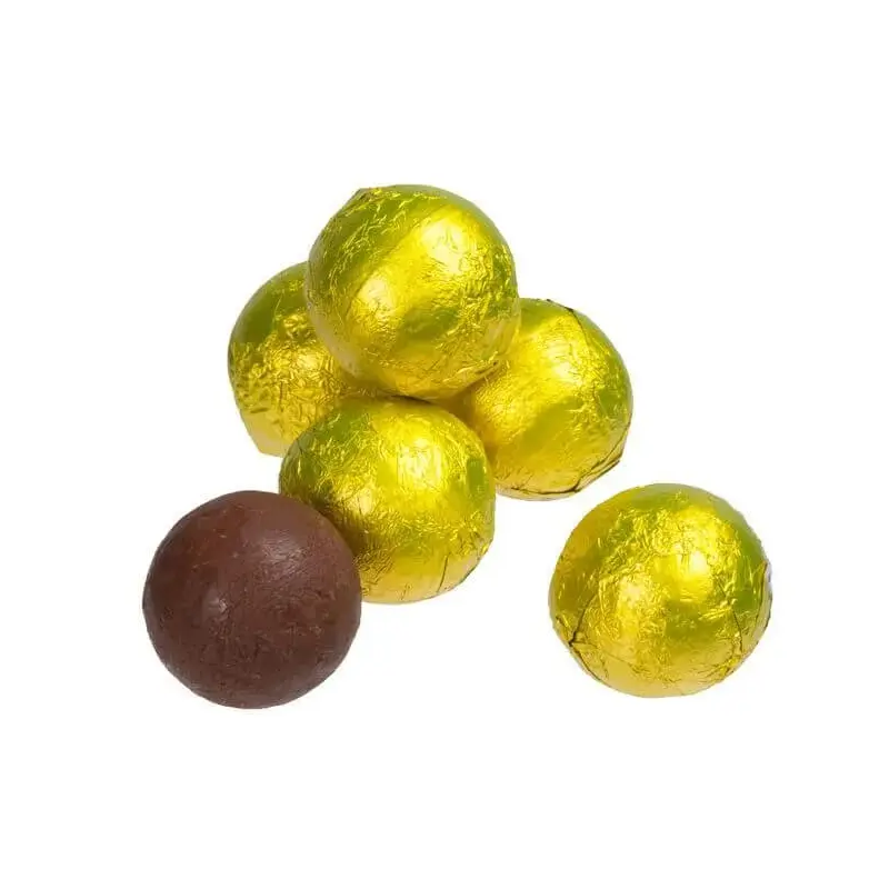 Foiled Milk Chocolate Balls - Yellow: 2LB Bag