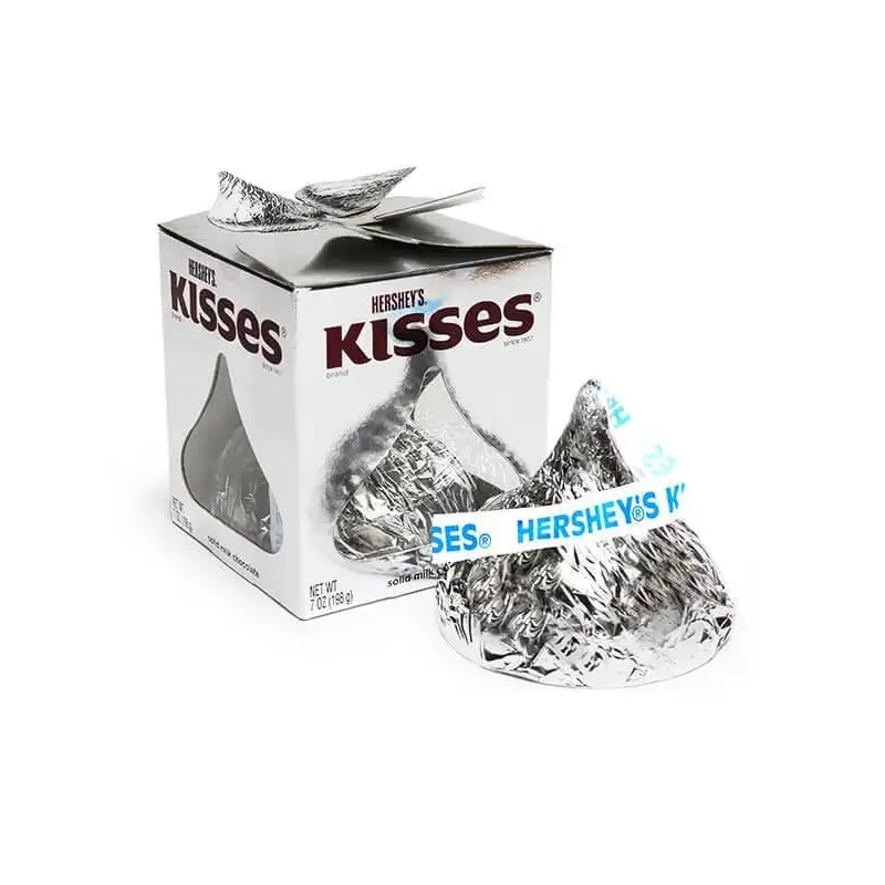 Hershey's Kisses Silver Foiled Big Milk Chocolate Candy Box: 6-Piece Case