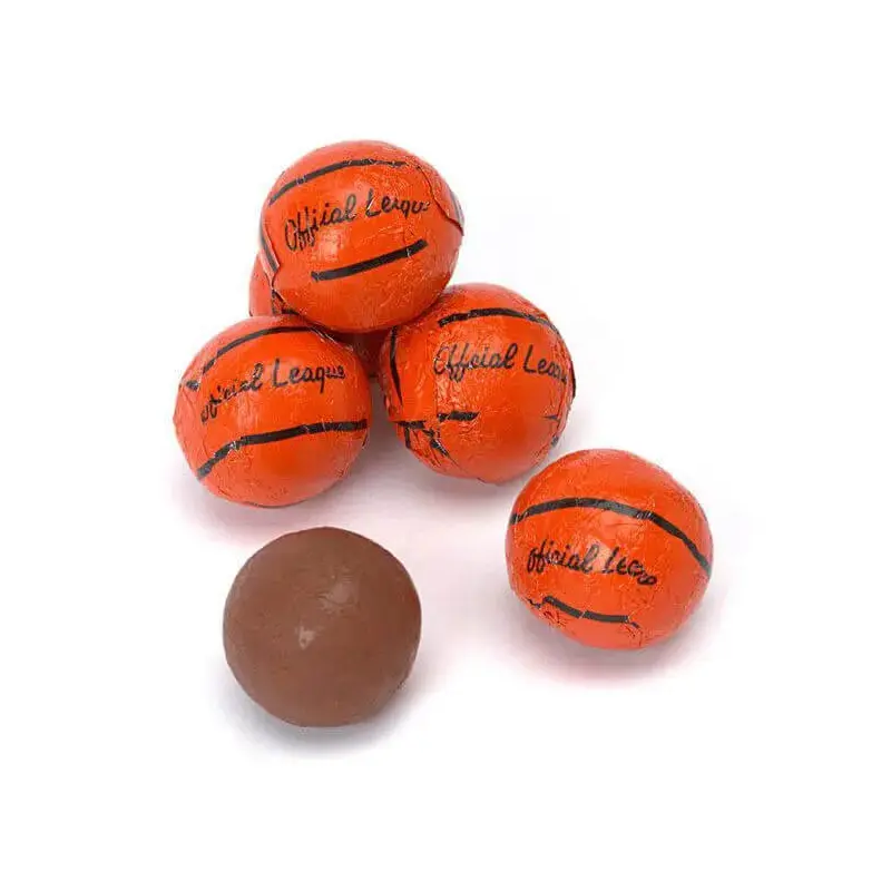Madelaine Foiled Milk Chocolate Basketballs: 5LB Bag