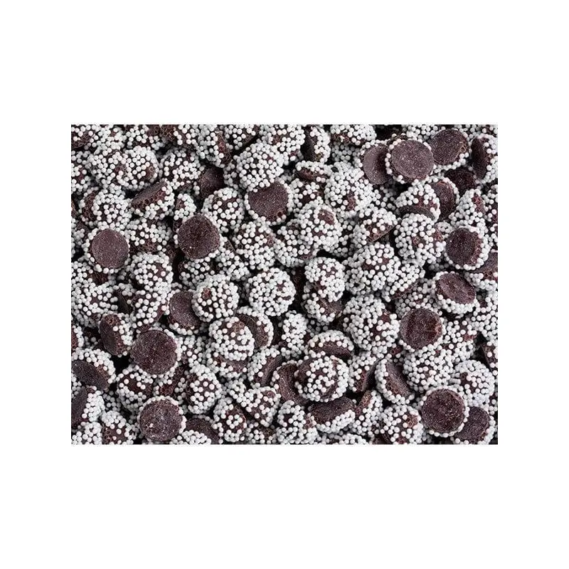 Mini Dark Chocolate Drops with White Nonpareils: 10LB Case