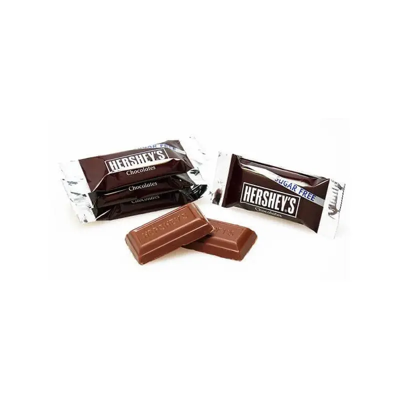 Sugar Free Hershey's Milk Chocolate Miniature Candy Bars Peg Bags: 12-Piece Case