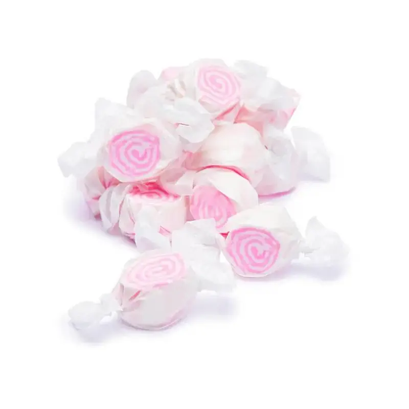 White with Pink Swirls Taffy: 3LB Bag