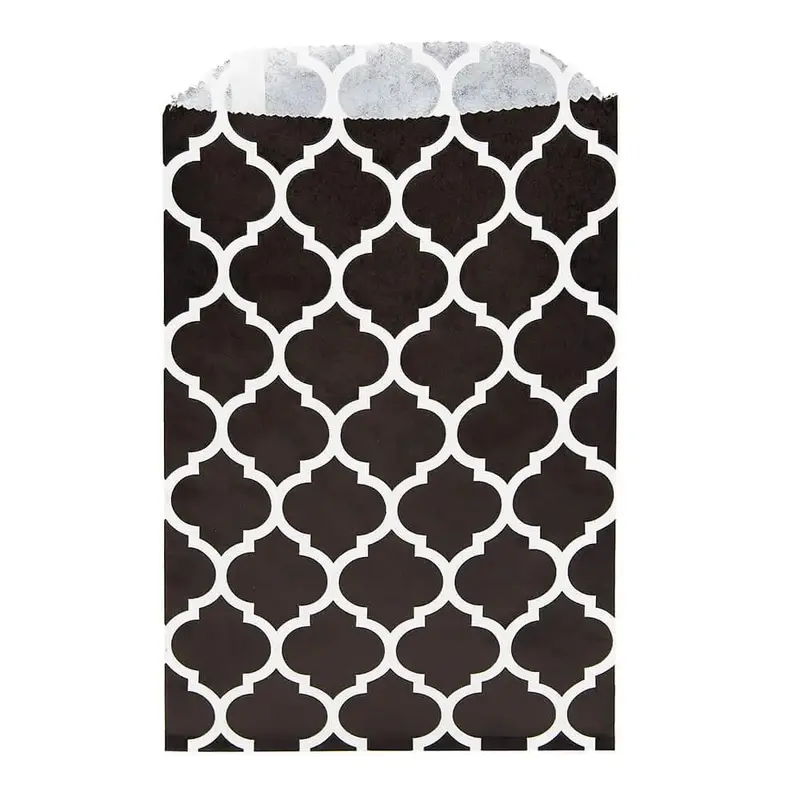 Black Casablanca Pattern Candy Bags: 25-Piece Pack