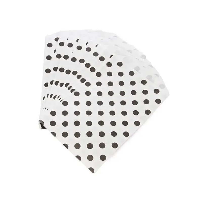 Black Polka Dot Candy Bags: 25-Piece Pack