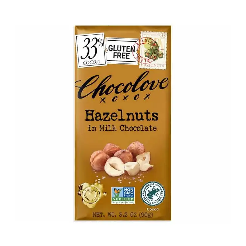 Chocolove Toffee and Almonds Milk Chocolate Candy Bars: 12-Piece Box