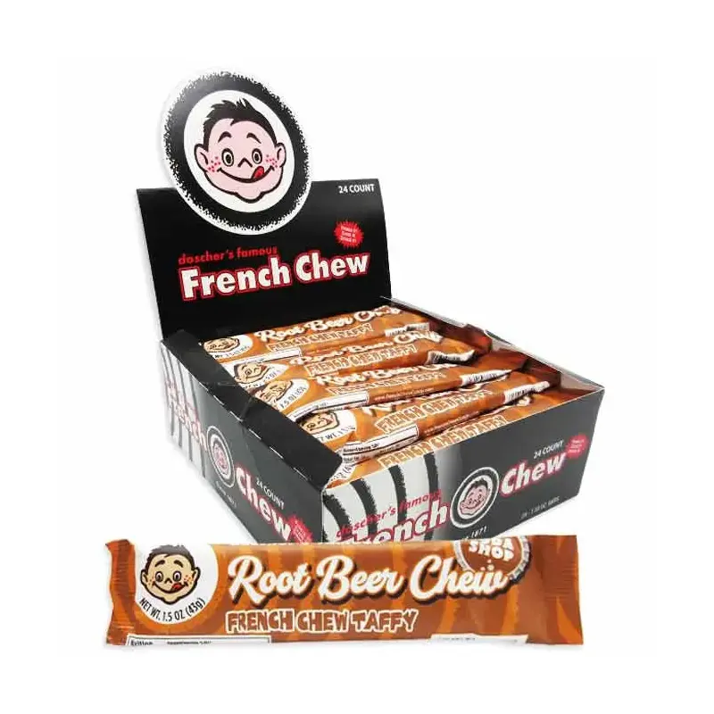 Doscher's French Chew Taffy Bars - Rootbeer: 24-Piece Box