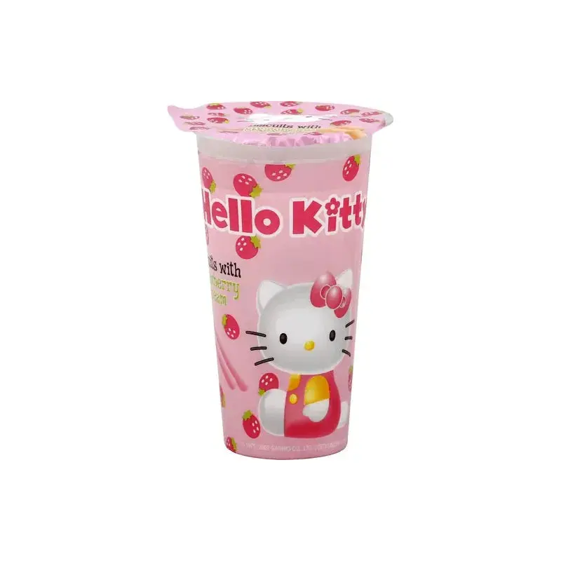 Hello Kitty Biscuit and Strawberry Cream Dip Cup: 8-Piece Box