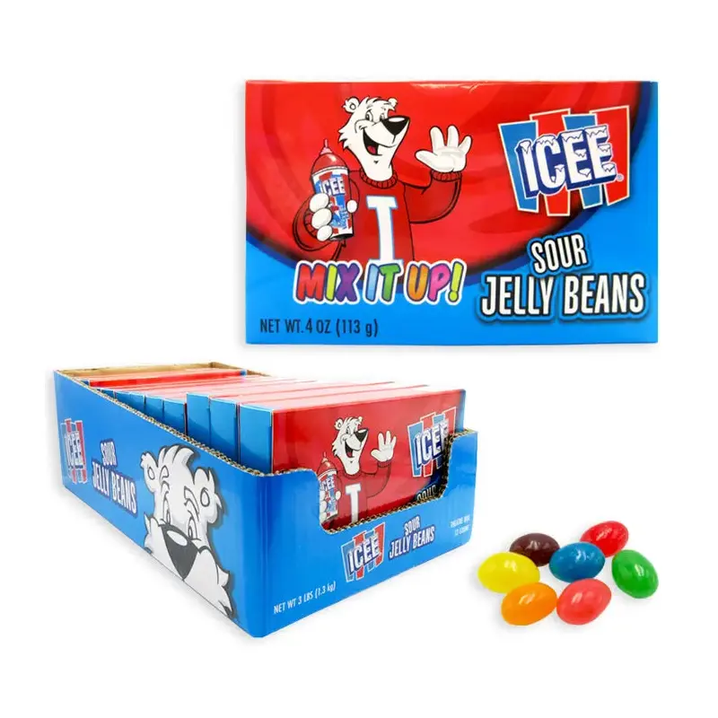 ICEE Sour Jelly Beans Candy 4-Ounce Packs: 12-Piece Case