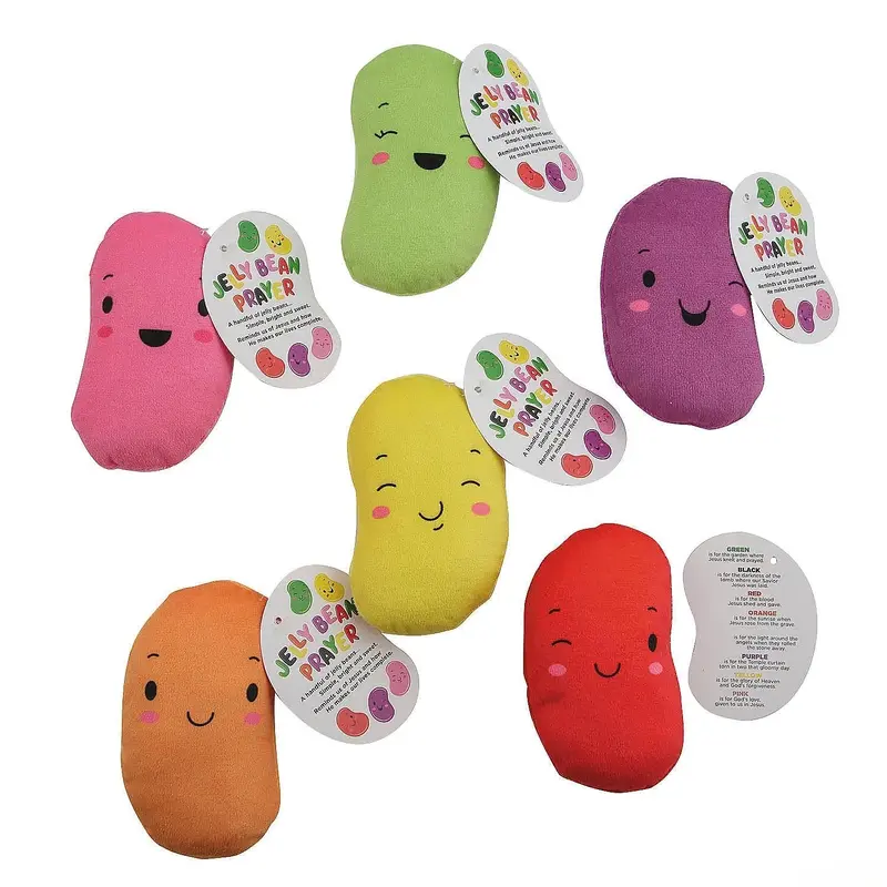Jelly Bean Plushies with Prayer Card: 12-Piece Bag