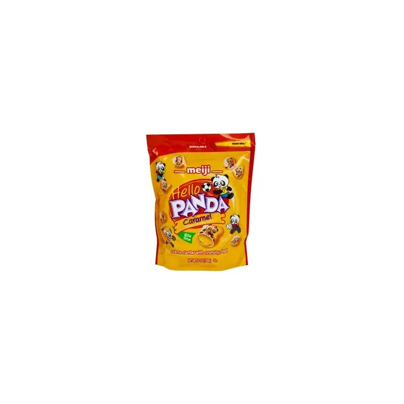 Meiji Hello Panda Caramel Creme Filled Cookies Pouches: 6-Piece Case