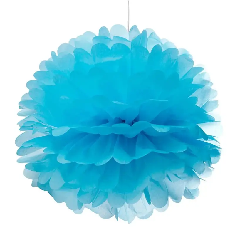 Tissue Paper 14-Inch Pom Pom - Turquoise Blue
