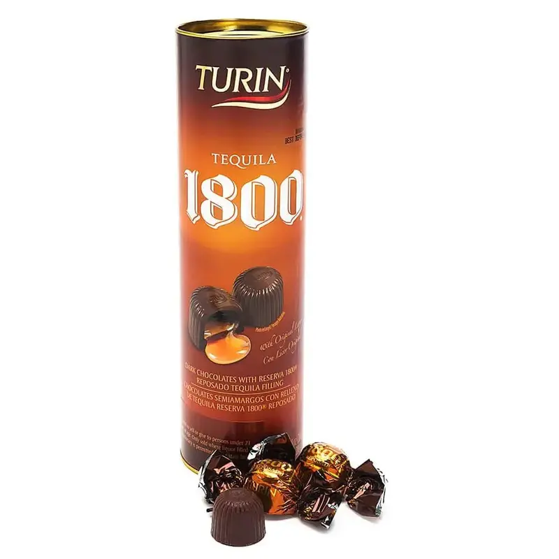 Turin 1800 Tequila Liquor Filled Chocolates: 7-Ounce Tube