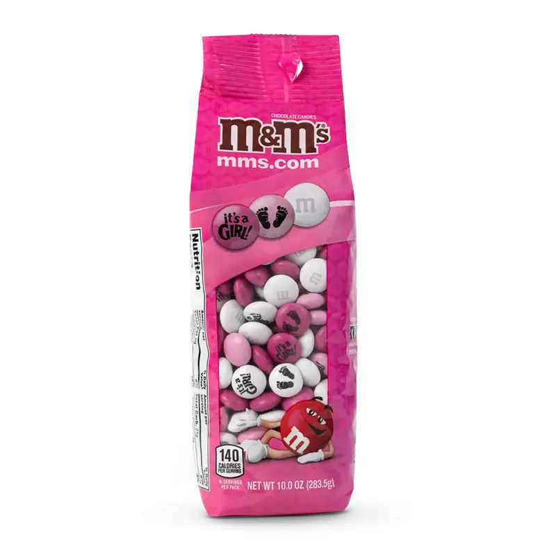 M&M's Milk Chocolate Candy - Baby Girl 10 Ounce Bag: 14-Piece Case