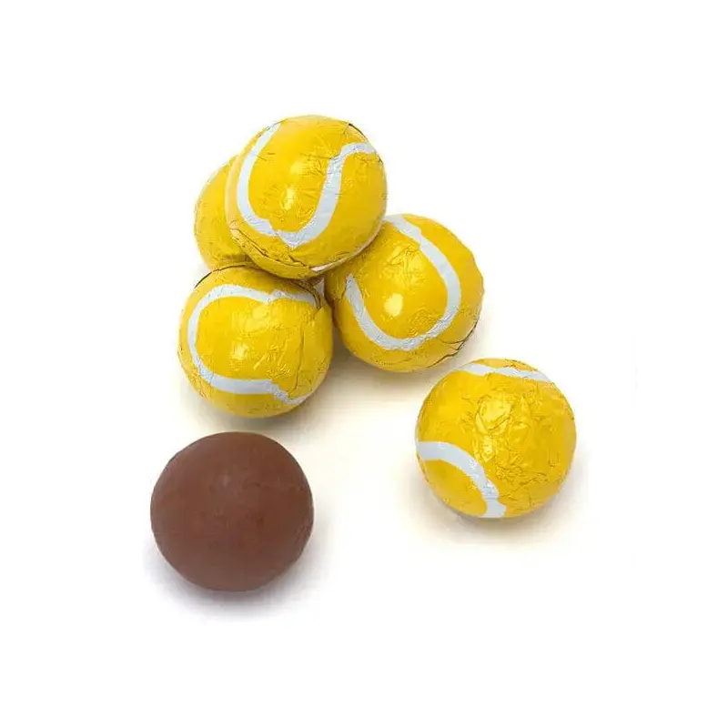 Madelaine Foiled Milk Chocolate Tennis Balls: 5LB Bag