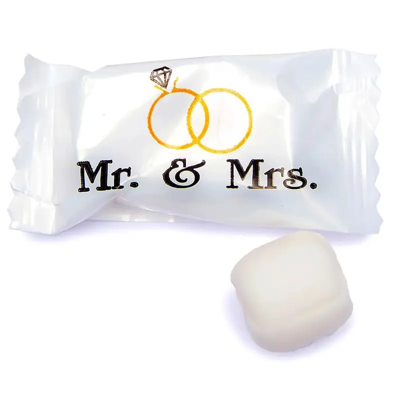 Mr. & Mrs. Wedding Theme Wrapped Buttermint Creams: 108-Piece Bag