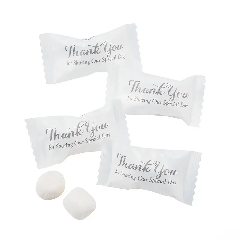 Thanks Wedding Theme Wrapped Buttermint Creams: 108-Piece Bag