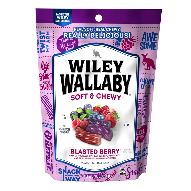 Wiley Wallaby Blasted Berry Licorice Bites : 12-Piece Case