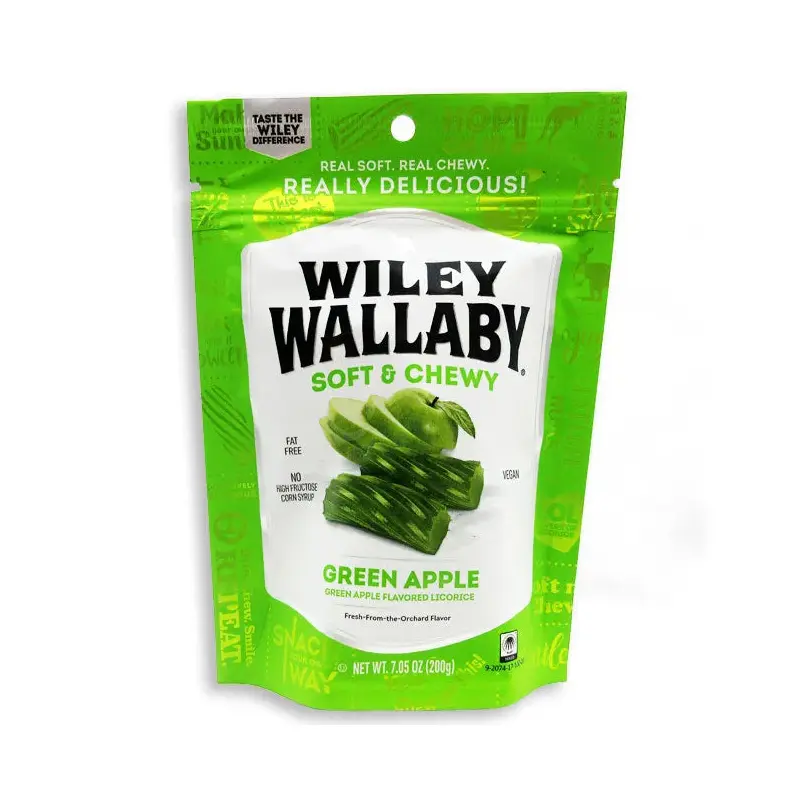 Wiley Wallaby Green Apple Licorice Bites : 12-Piece Case