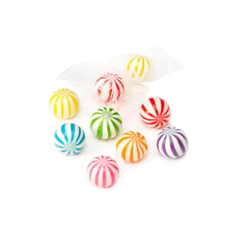 YumJunkie Sassy Spheres Assortment Striped Candy Balls - Petite: 5LB Bag