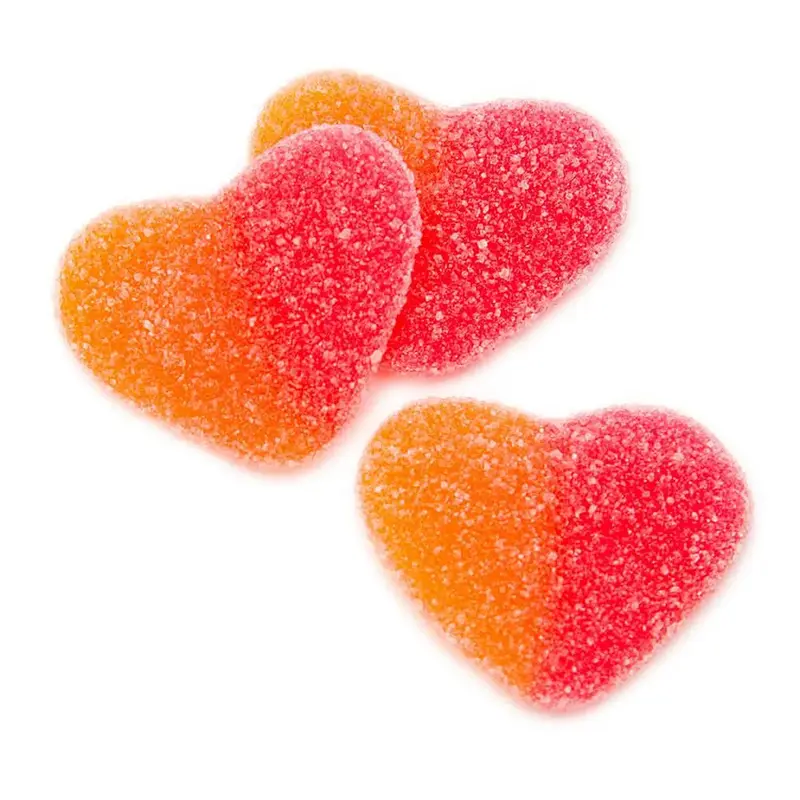 Gummy Sour Peach Hearts: 5LB Bag