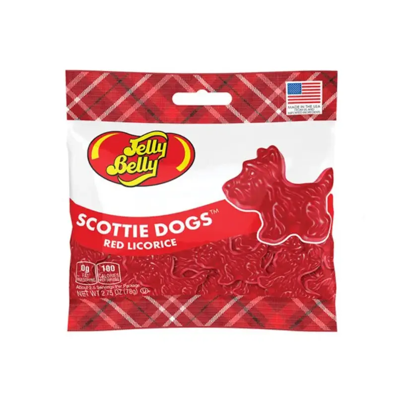 Jelly Belly Red Licorice Scottie Dogs Peg Bags: 12-Piece Case