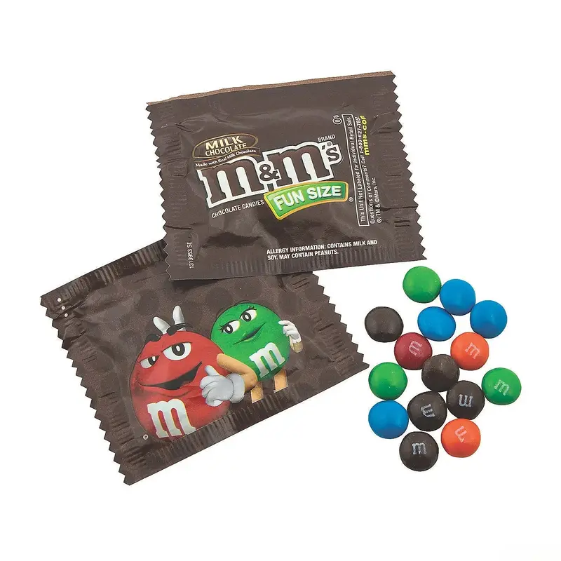 M&M's Candy Fun Size Packs - Milk Chocolate: 20LB Case
