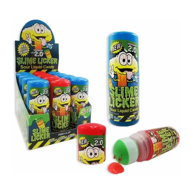 Toxic Waste Slime Licker 2.0 Liquid Candy - Blue Razz & Strawberry: 12-Piece Display